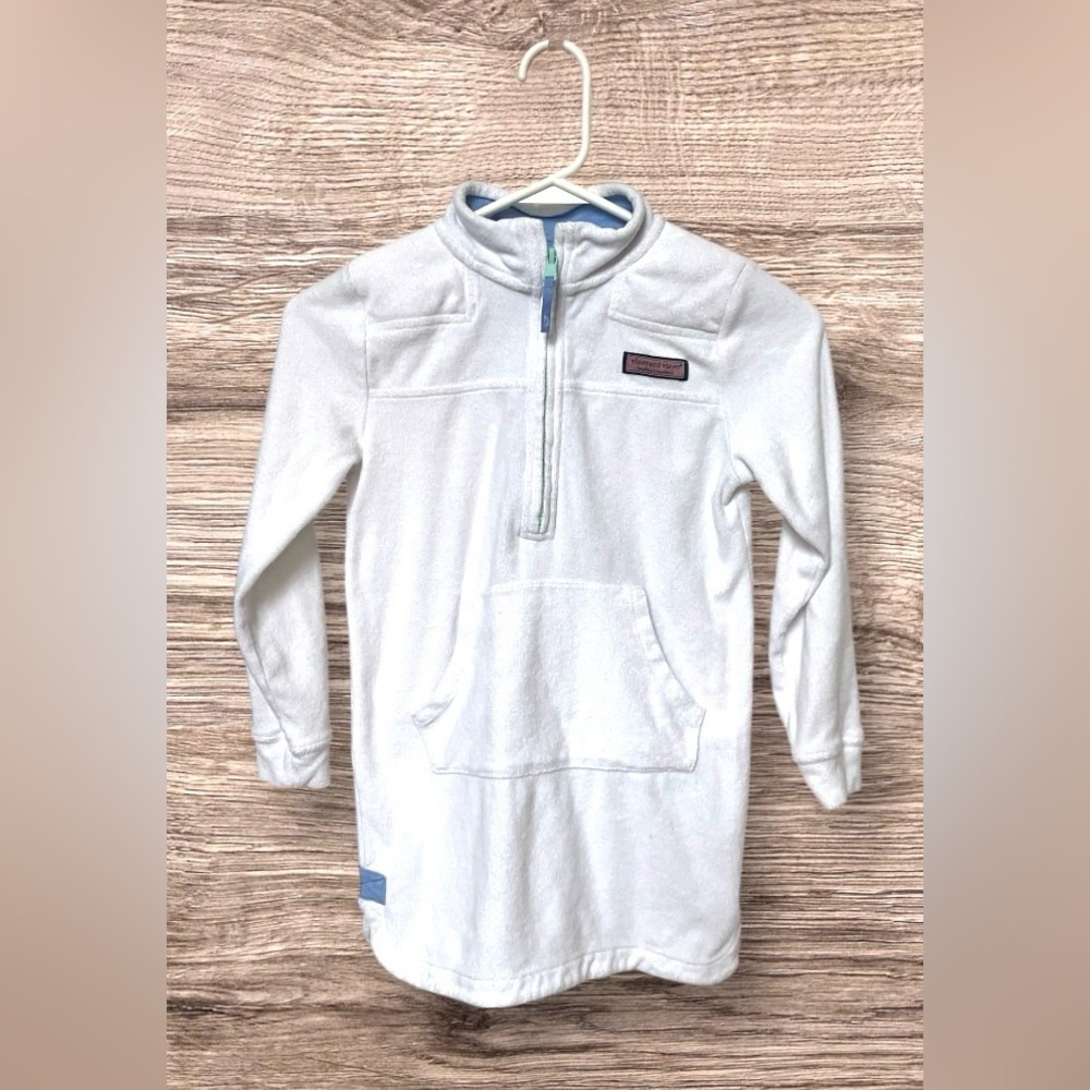 Vineyard Vines Girls White Long Sleeve Terry Cloth Bathing Suit Cover Up Size S